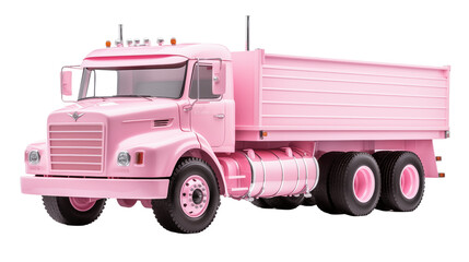 Wall Mural - Pink truck isolated from transparent background. Generative AI