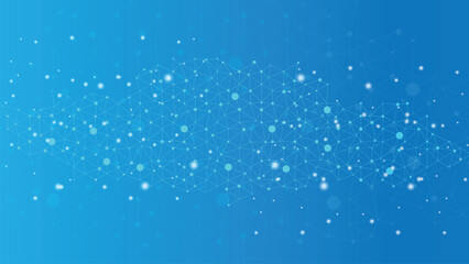 Wall Mural - global communication banner with technology network. network connection with lines and dots.