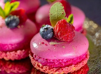 Pink patisserie closeup