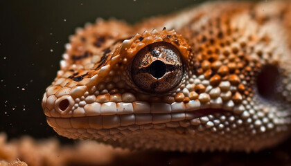 Canvas Print - Spotted viper looking dangerous in close up, living organism in nature generative AI