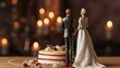 Wedding cake toppers, bride and groom