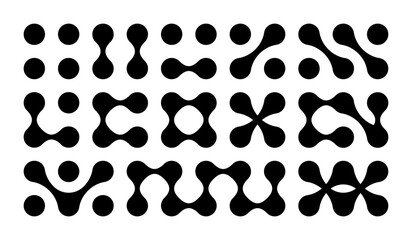 metaball set. vector connect circle shapes. abstract geometric dots. morphing blob elements