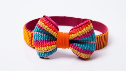 Poster - Yarn-wrapped headband adorned with a colorful bow, a whimsical accessory