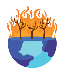 Canvas Print - global warming fire