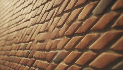 Sticker - Abstract brick wall pattern in a row, old fashioned and weathered generated by AI