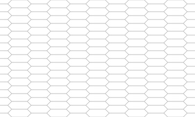 Wall Mural - grey outline elongated hexagon seamless pattern. vector repeating texture.