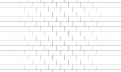Wall Mural - grey outline offset rectangles shape seamless pattern looks like a brick wall. vector repeating text