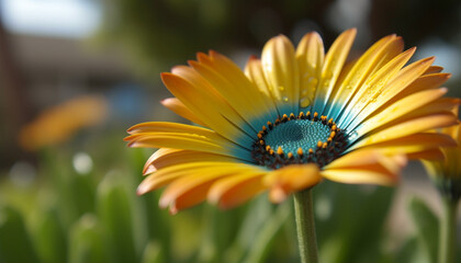 Canvas Print - Vibrant yellow daisy petals adorn the green meadow in summer generated by AI