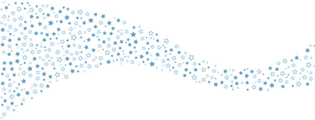 Wall Mural - Blue star confetti border vector illustration.