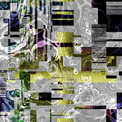 Wall Mural - TV noise static effect, abstract glitch background. Fractal digital art pattern