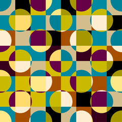 Aufkleber - Geometric abstract pattern retro style. Seamless vector pattern.