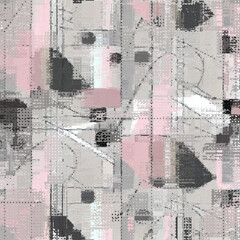 Fototapete - Vector image with imitation of grunge datamoshing texture.