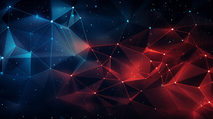Wall Mural - abstract plexus lines and dots triangular background business
