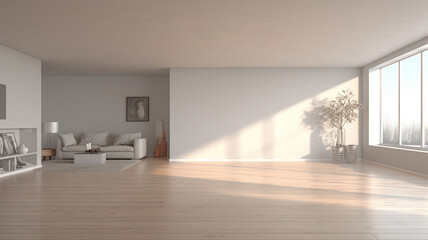 Wall Mural - 3D rendering of home interior without furniture inside
