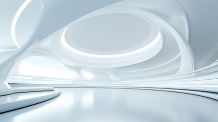 Wall Mural - futuristic white architecture design perspective background
