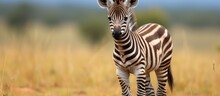 Uncommon Zebra Baby With Polka Dots In Masai Mara.
