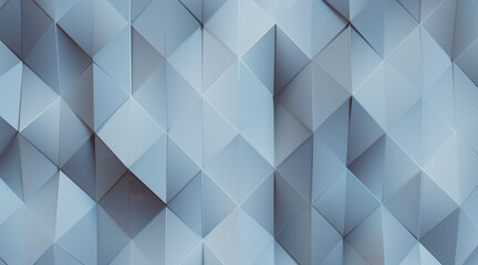 Wall Mural - Random shifted Wall background with tiles. Futuristic, triangle tile pattern Wallpaper with 3D. 3D Render