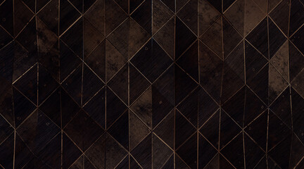 Wall Mural - Random shifted Wall background with tiles. Futuristic, triangle tile pattern Wallpaper with 3D. 3D Render