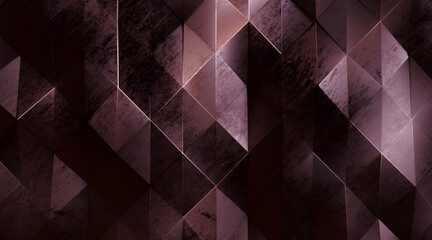 Wall Mural - Random shifted Wall background with tiles. Futuristic, triangle tile pattern Wallpaper with 3D. 3D Render