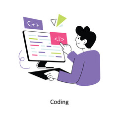 Coding Flat Style Design Vector illustration. Stock illustration