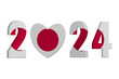 World countries. New Year 2024 celebrate on white background. Japan
