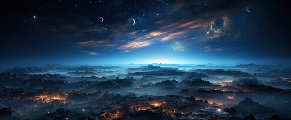 Wall Mural - Planet Earth Space Zoom Middle East , Background Banner HD