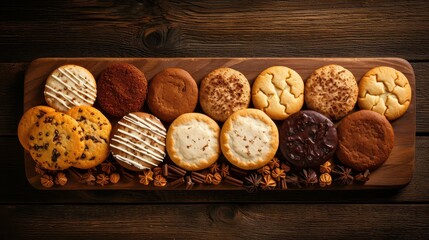 Wall Mural - sugar biscuit cookies food illustration oatmeal gingerbread, shortbread coconut, peanut cinnamon sugar biscuit cookies food