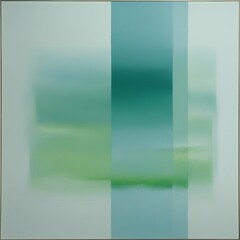 Sticker - AI generated illustration of an abstract painting featuring a vibrant blue and green color palette