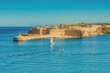 The bastioned fort of St. Angelo in Birgu town, Malta island