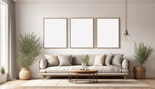 Frame-mockup-in-minimalist-decorated-interior-background,-3d-render