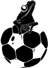 vector black silhouette of football ball on white background