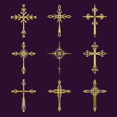 Poster - golden cross background