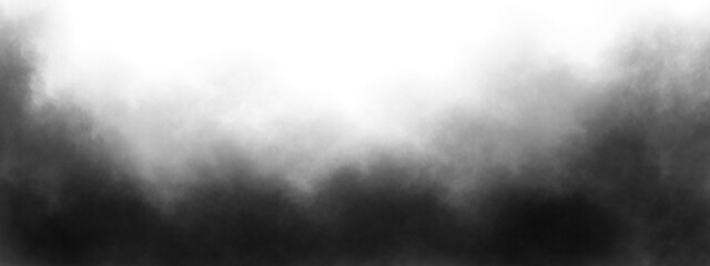 Wall Mural - Abstract floating black smoke. Grey color clouds smoke fog texture overlays on a transparent background