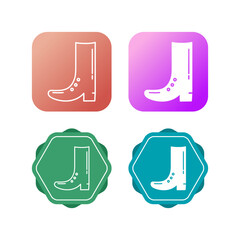 Sticker - Cowboy Boot Vector Icon