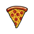 slice of pizza embroidered patch badge isolated on transparent background Remove png, Clipping Path, pen tool