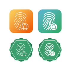 Wall Mural - Fingerprint Lock Vector Icon