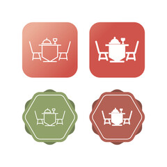 Canvas Print - Dinner Table Vector Icon