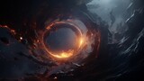 Fototapeta  - a blackhole with a glowing accretion disc