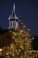 Wall Mural - Castelnuovo rangone Christmas lighting in the historic centre