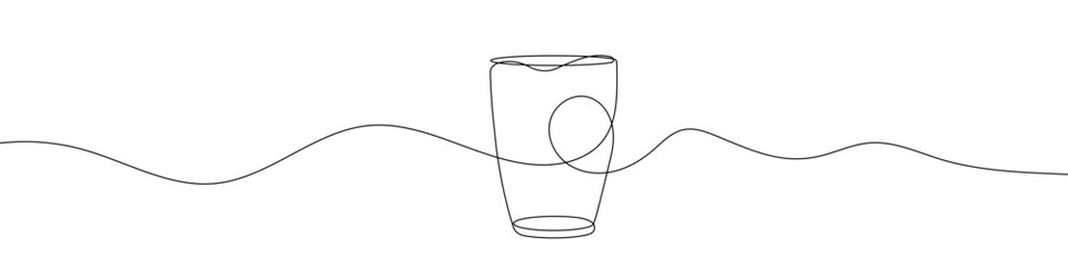 Wall Mural - continuous line drawing of glassful. cup continuous line icon.