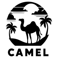 Wall Mural - Camel Logo vector art illustration black color, Camel Vector art illustration