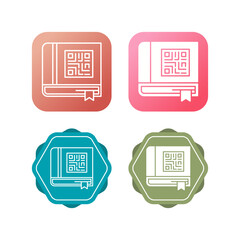 Canvas Print - QR Book Vector Icon