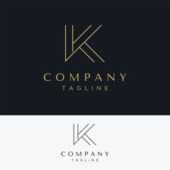 Wall Mural - Modern, unique and luxurious geometric initial letter K template logo element. Logo for business, company, fashion and brand cards