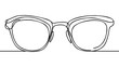 Glasses icon line continuous drawing vector. One line eyeglasses icon vector background. Eyeglasses icon.