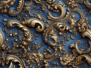 Wall Mural - Seamless barocco scrollwork pattern venzel and whorl Royal vintage Victorian Gothic Rococo gold background