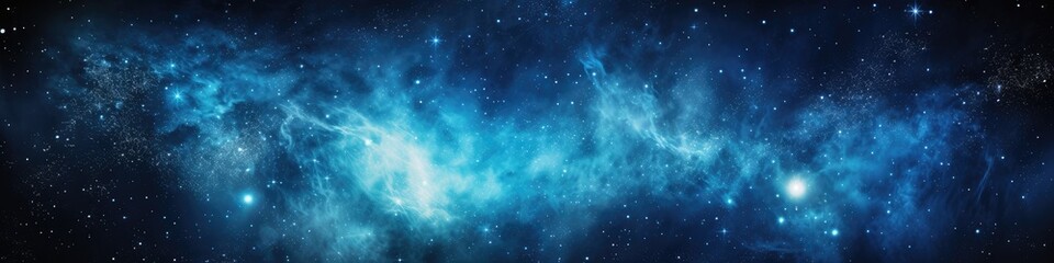 night sky with stars. universe filled with clouds, nebula and galaxy. landscape with gradient blue a
