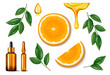 Vitaminc c serum icons set