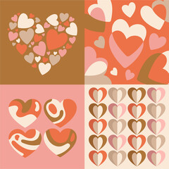 Sticker - Cutout hearts compositions set