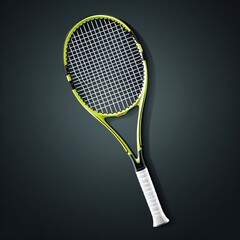 Tennis racket isolated on dark background