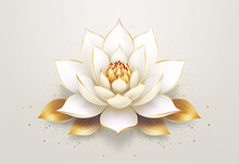 A Gold Lotus Flower Icon Vector On A White Background